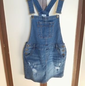 Denim overall skirt bottom
